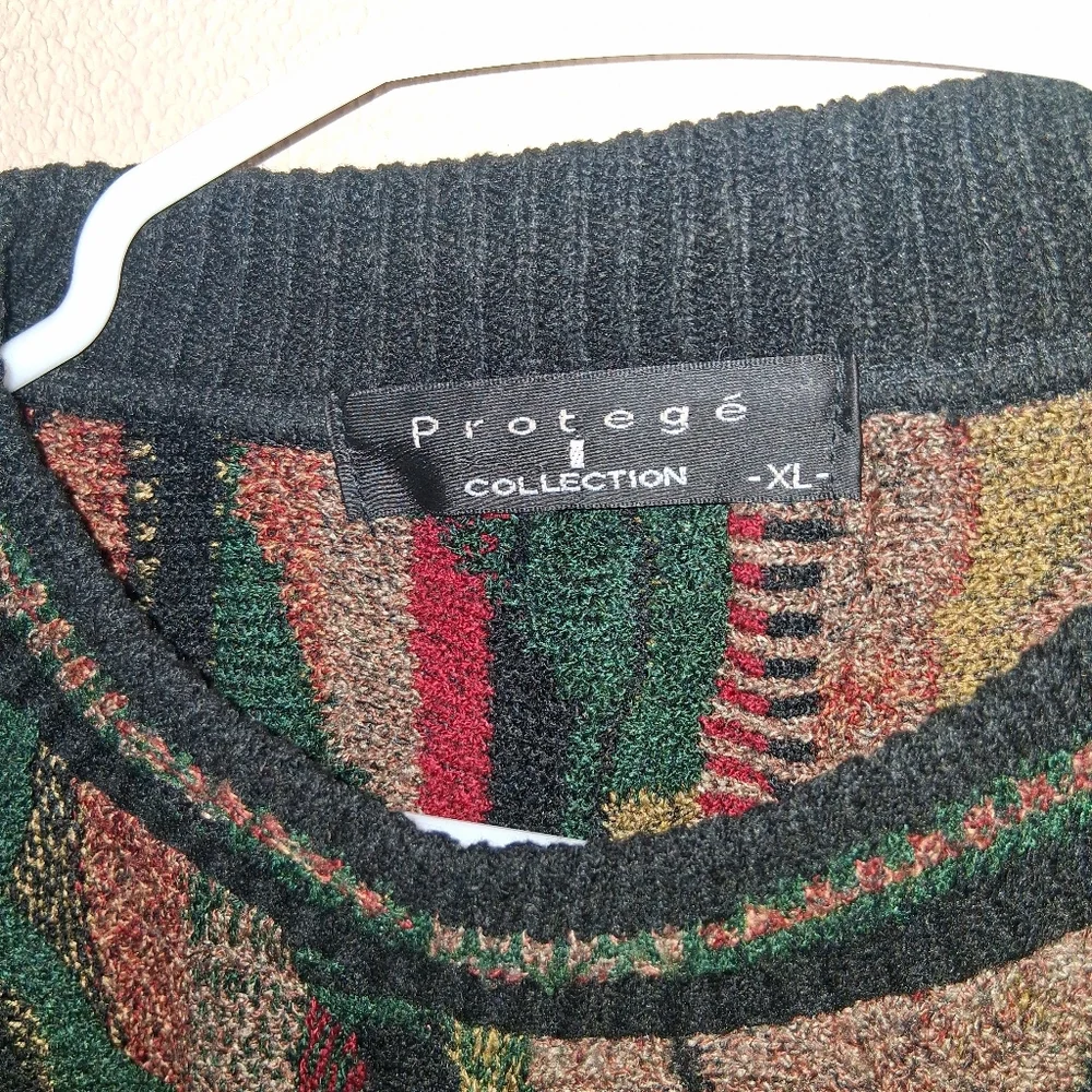 VTG Protege I Collection Sweater 3D Textured Knit Coogi Style Cosby Men’s XL - Picture 5 of 7